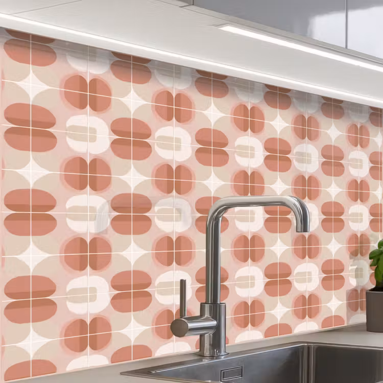 Revestimiento cocina - Retro - Clásico - Rosa — 1
