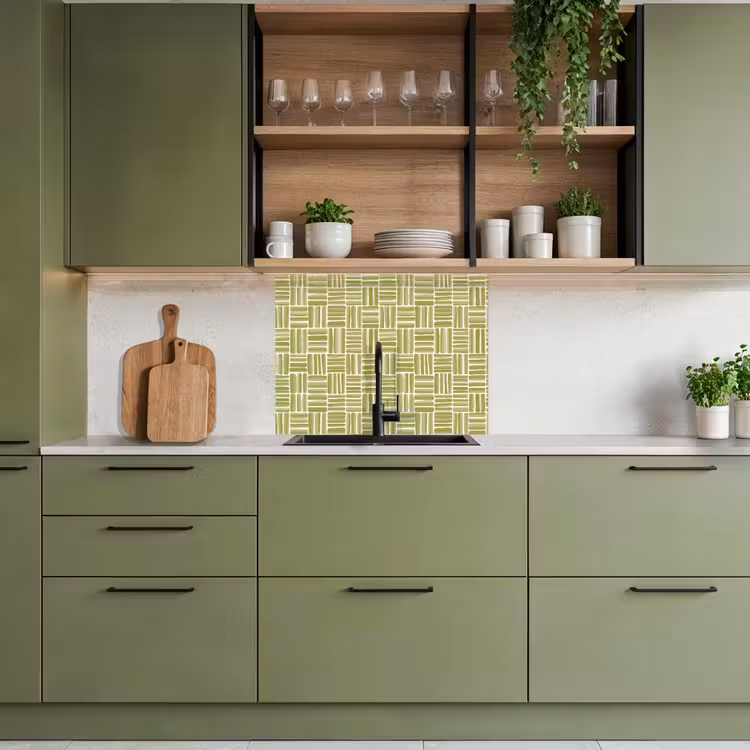 Revestimiento cocina - Trenza - Patrón - Verde — 7
