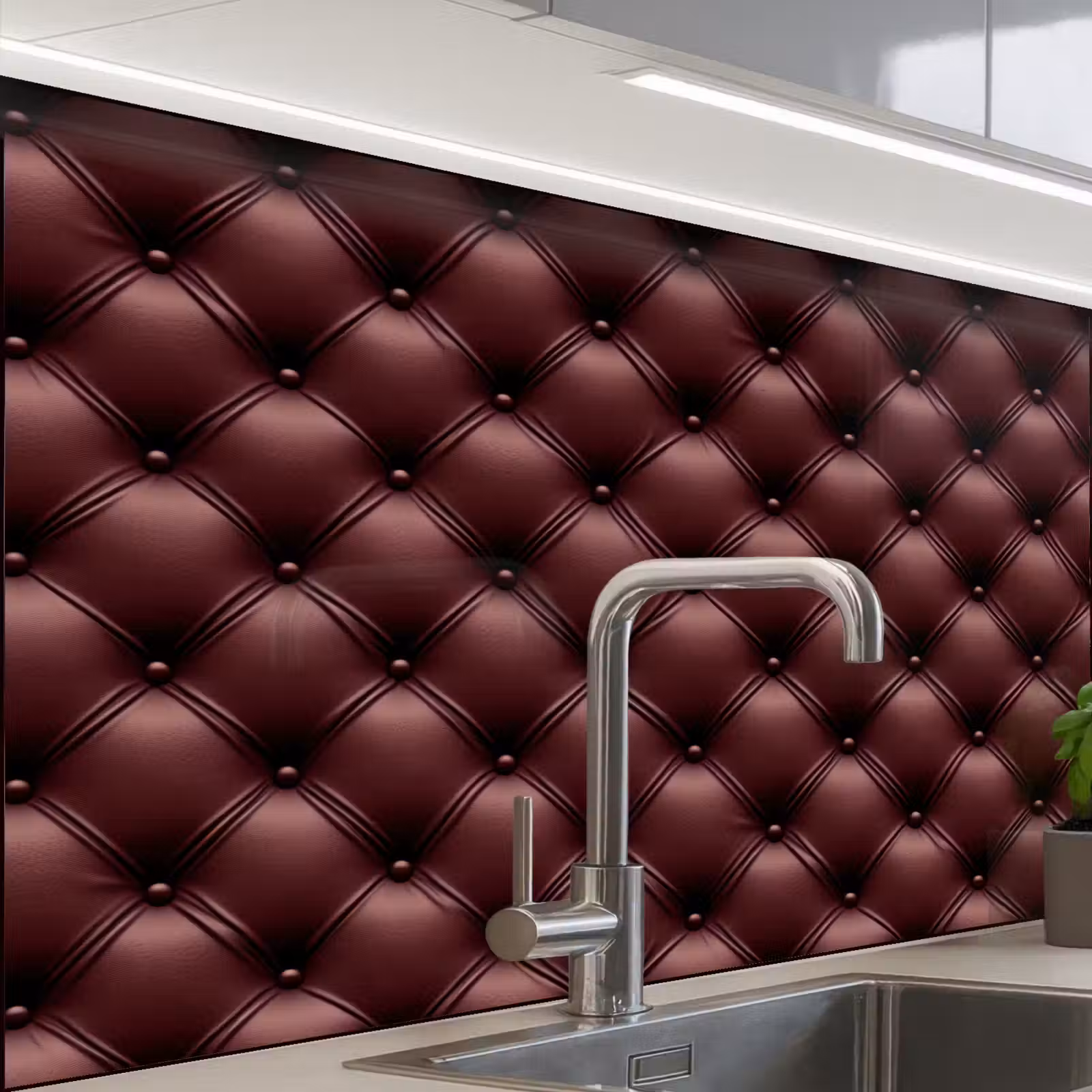 Revestimiento cocina - Piel - Estampado - Burdeos — 1