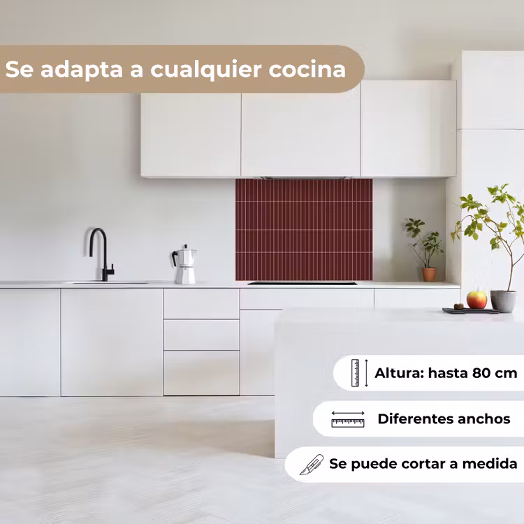 Revestimiento cocina - Líneas - Patrón - Burdeos — 6