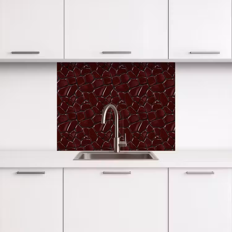 Revestimiento cocina - Mosaico - Azulejo - Rojo burdeos — 3