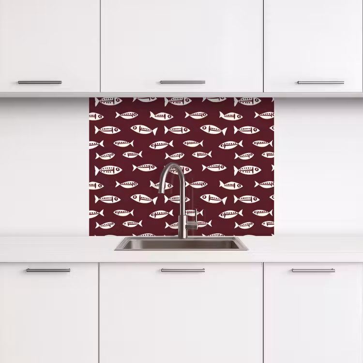 Revestimiento cocina - Pez - Gráfico - Motivo - Oscuro — 3