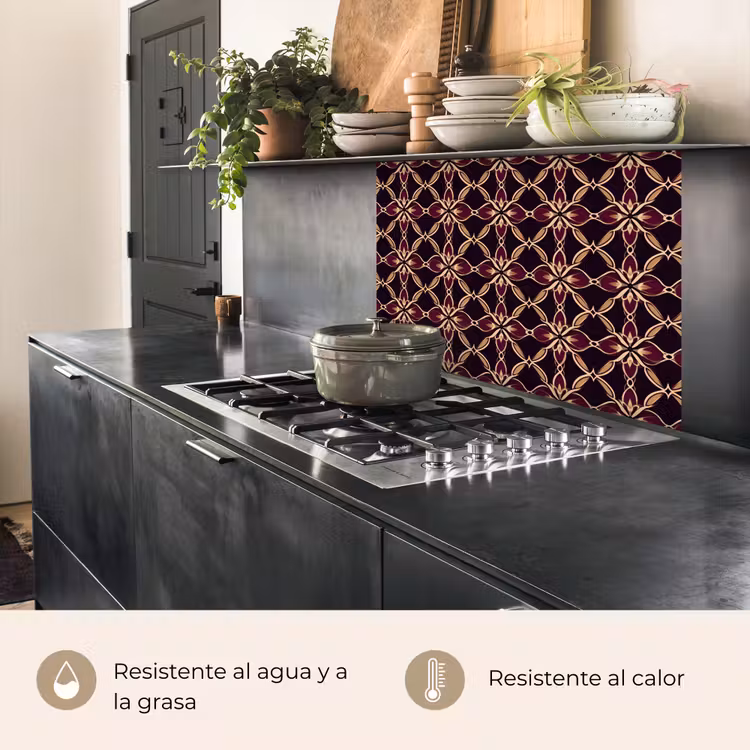 Revestimiento cocina - Simétrico - Teja - Borgoña — 4