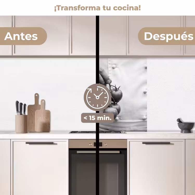 Revestimiento cocina - Tomates - Chef - Negro - Blanco — 2