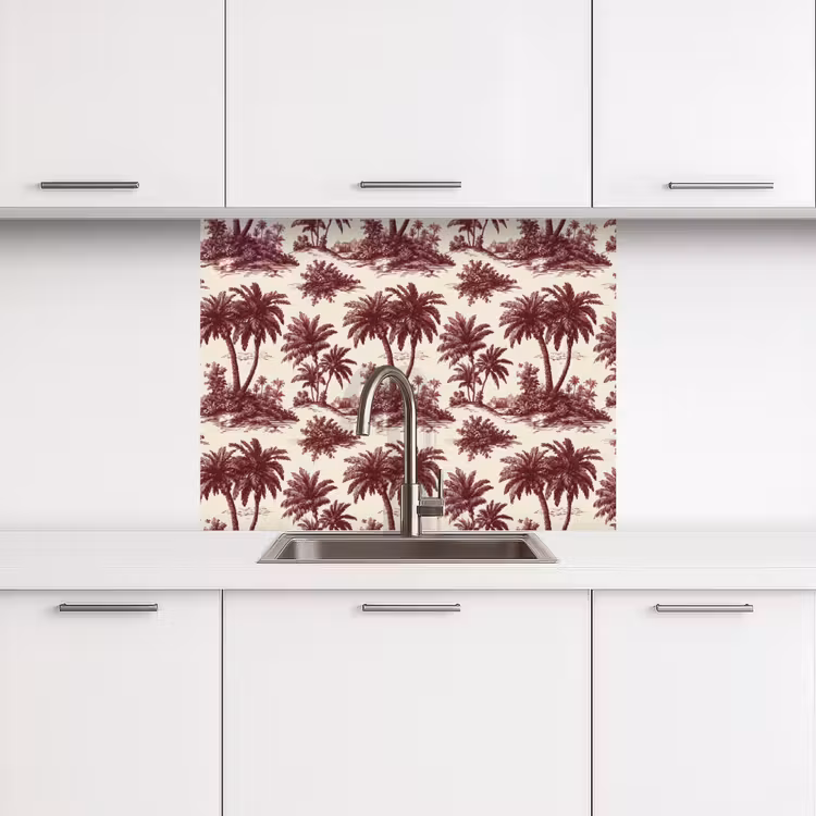 Revestimiento cocina - Tropical - Geométrico - Borgoña — 3