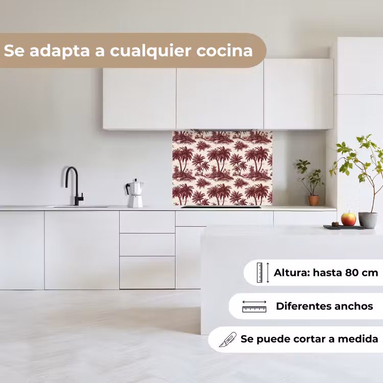 Revestimiento cocina - Tropical - Geométrico - Borgoña — 6