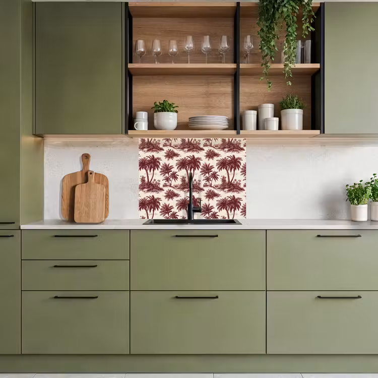 Revestimiento cocina - Tropical - Geométrico - Borgoña — 7