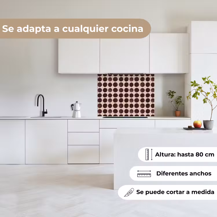Revestimiento cocina - Lunares - Patrón - Marrón — 6