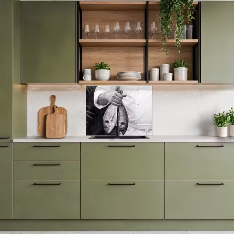 Revestimiento cocina - Pesca - Chef - Negro - Blanco — 7