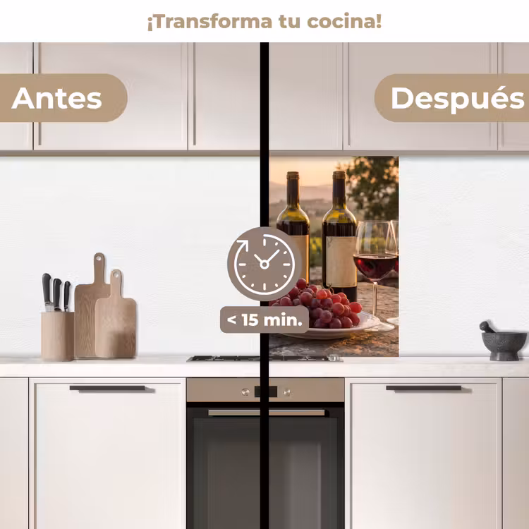 Revestimiento cocina - Vino - Copas - Uvas - Viñedo — 2