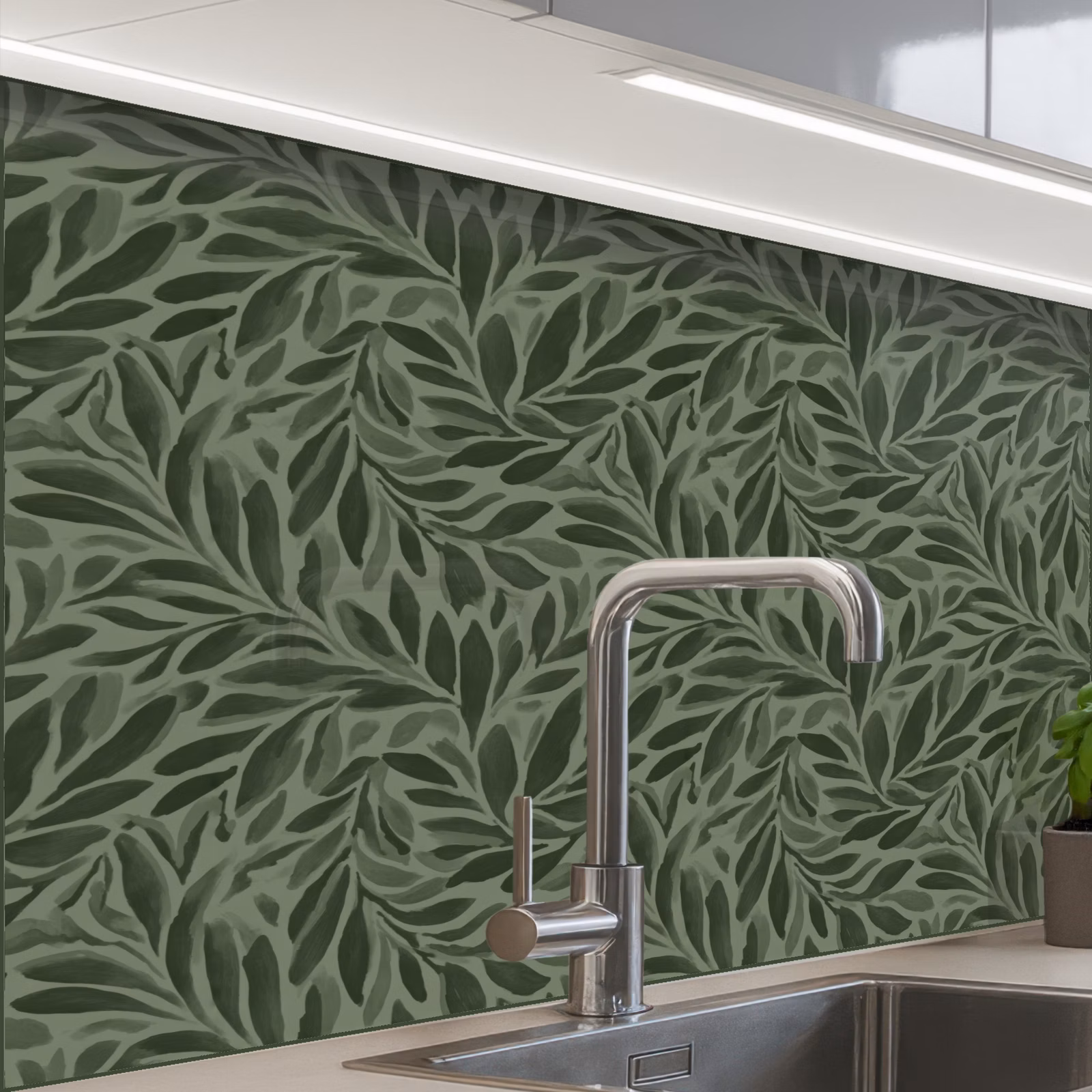 Revestimiento cocina - Hojas - Ecológico - Verde — 1