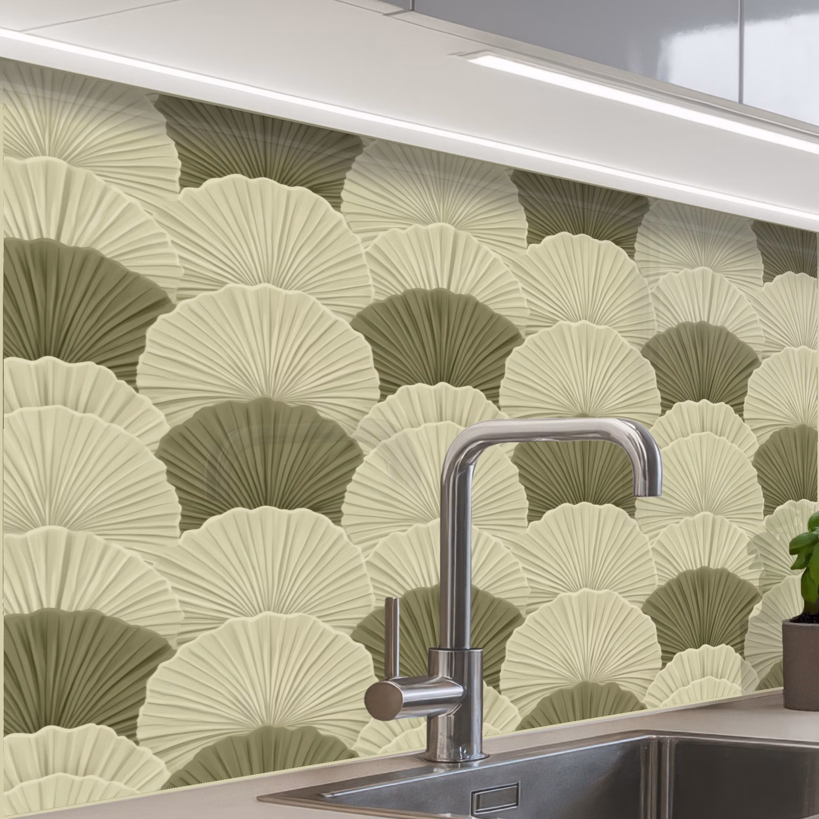 Revestimiento cocina - Hojas - Textura - Verde — 1