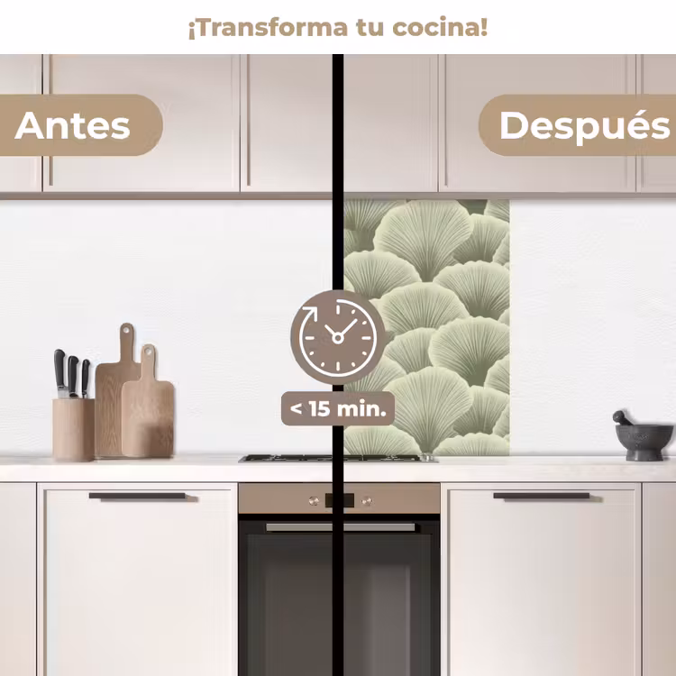 Revestimiento cocina - Abanico - Hoja - Verde — 2