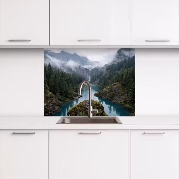 Revestimiento cocina - Cascada - Árboles - Montañas — 3