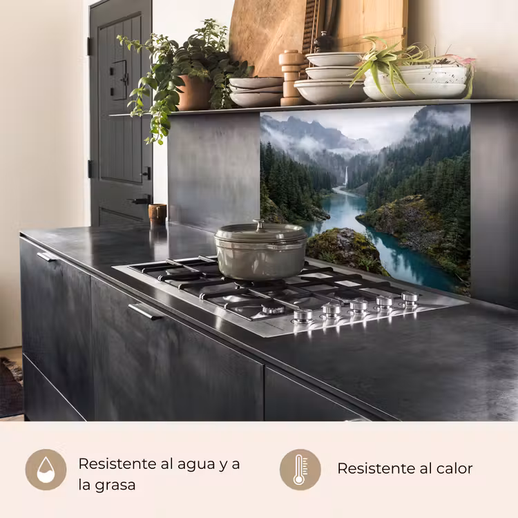 Revestimiento cocina - Cascada - Árboles - Montañas — 4