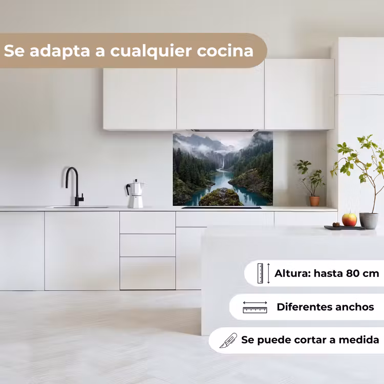 Revestimiento cocina - Cascada - Árboles - Montañas — 6