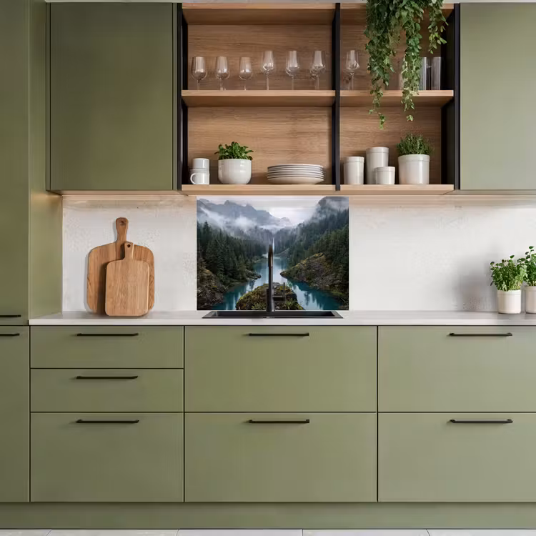 Revestimiento cocina - Cascada - Árboles - Montañas — 7