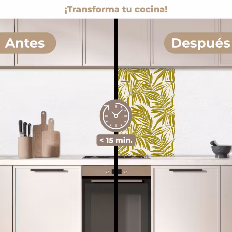 Revestimiento cocina - Hoja de palmera - Patrón - Verde — 2