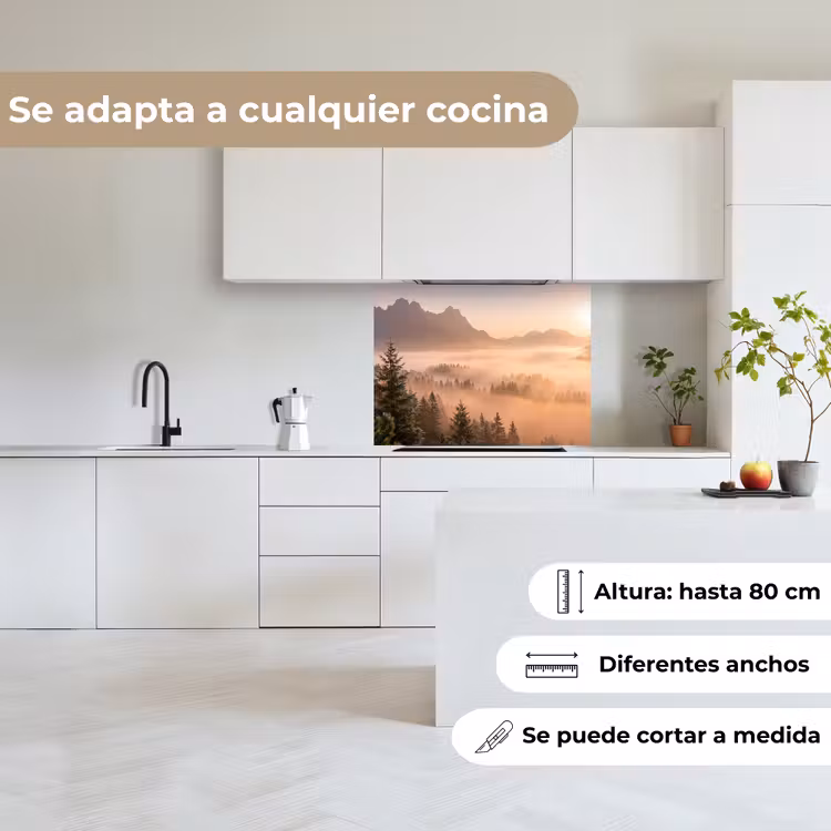Revestimiento cocina - Luz solar - Niebla - Montañas - Árboles — 6