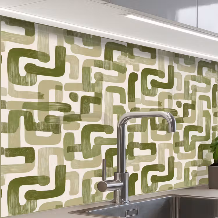 Revestimiento cocina - Moderno - Gráfico - Verde — 1