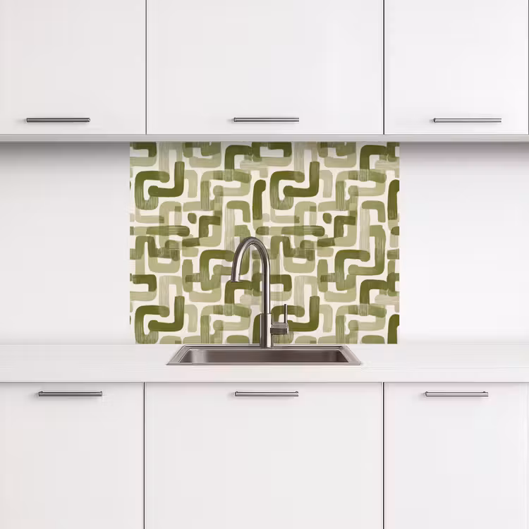 Revestimiento cocina - Moderno - Gráfico - Verde — 3
