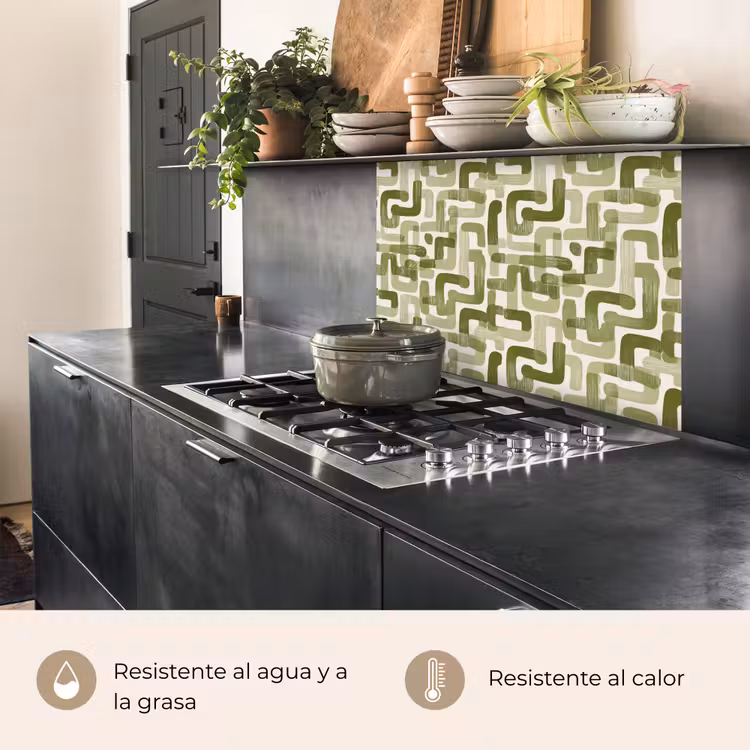 Revestimiento cocina - Moderno - Gráfico - Verde — 4
