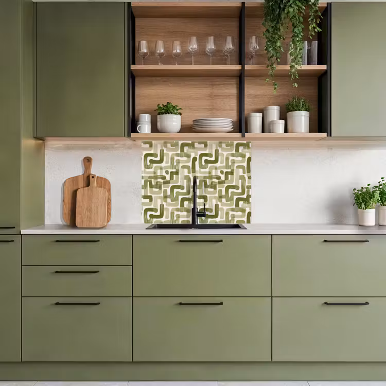 Revestimiento cocina - Moderno - Gráfico - Verde — 7