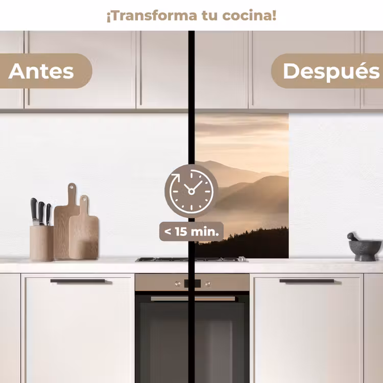 Revestimiento cocina - Montañas - Niebla - Rayos de sol — 2