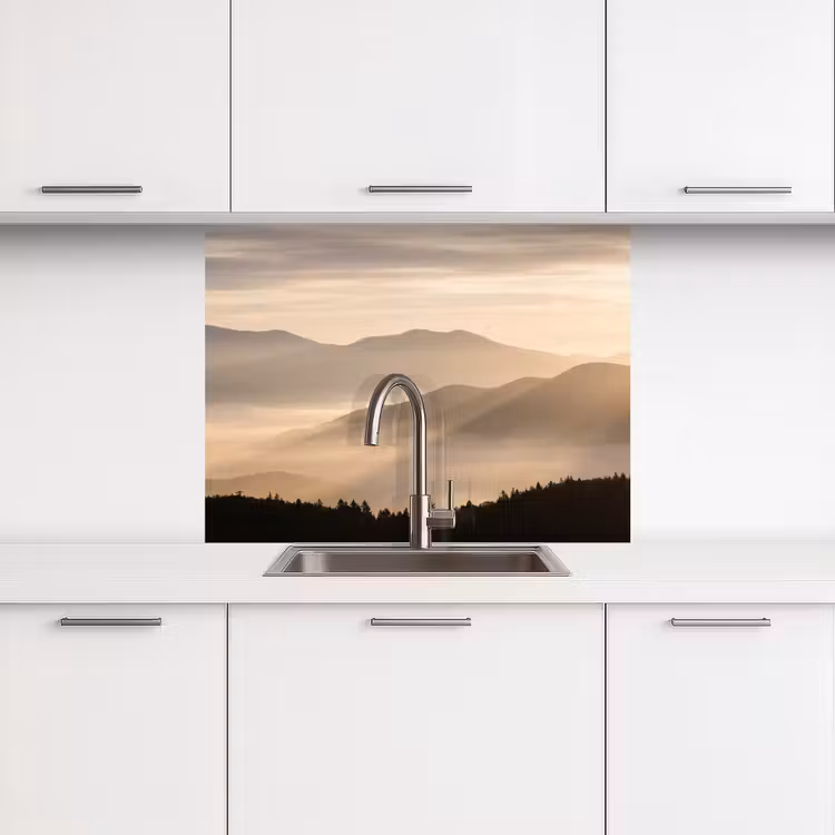 Revestimiento cocina - Montañas - Niebla - Rayos de sol — 3