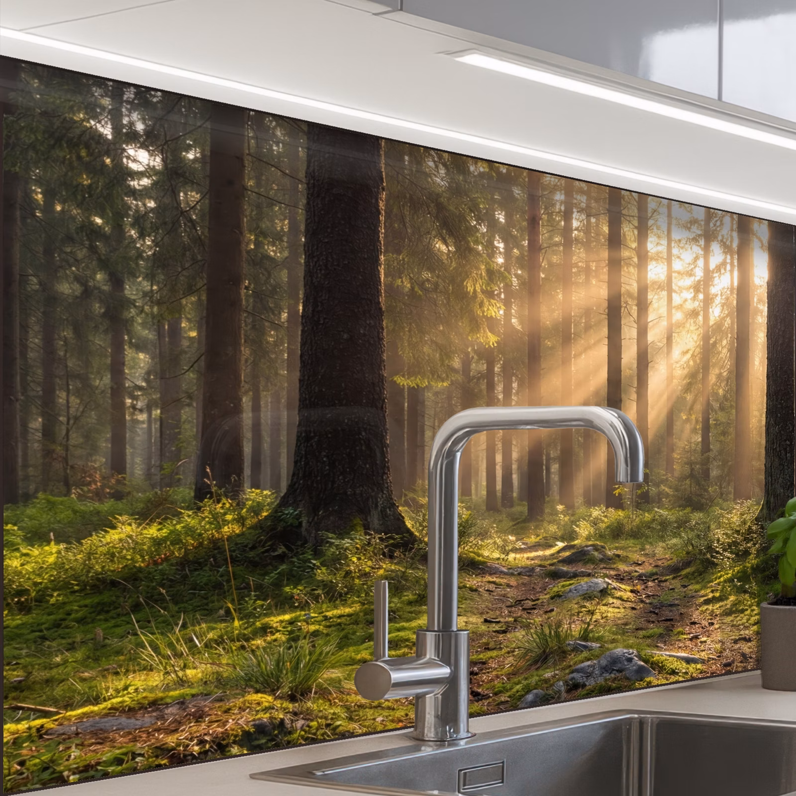 Revestimiento cocina - Bosque - Luz solar - Hierba — 1