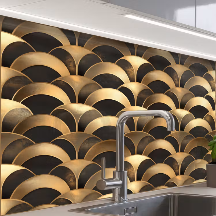 Revestimiento cocina - Escamas - Textura - Oro — 1