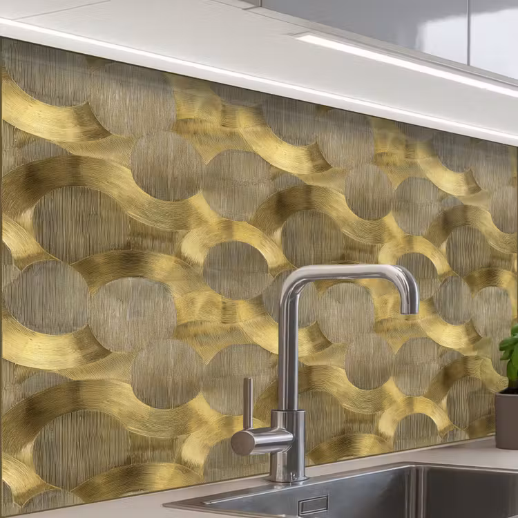 Revestimiento cocina - Moderno - Geométrico - Dorado — 1