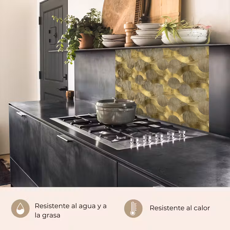 Revestimiento cocina - Moderno - Geométrico - Dorado — 4