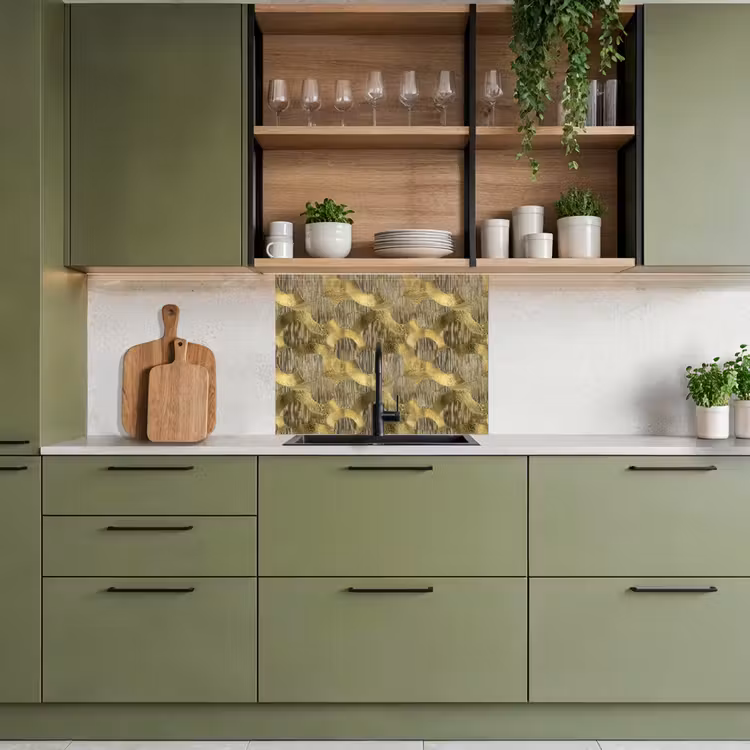 Revestimiento cocina - Moderno - Geométrico - Dorado — 7