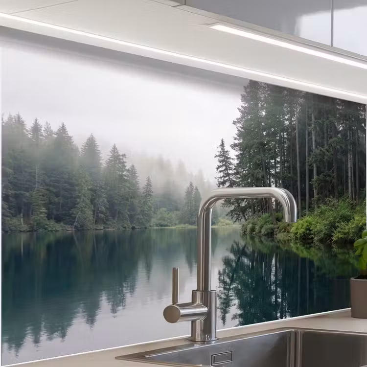 Revestimiento cocina - Montañas - Lago - Bosque — 1