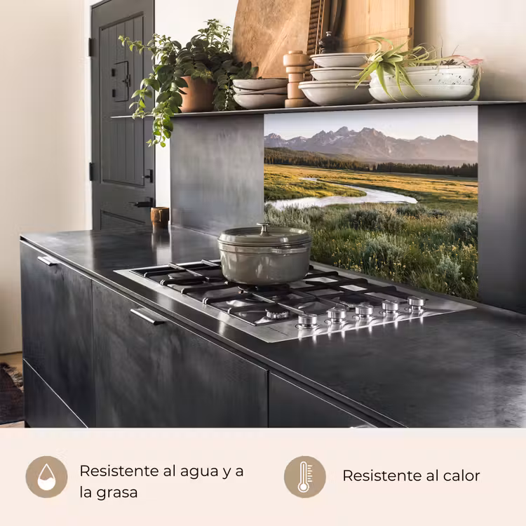 Revestimiento cocina - Paisaje de montaña - Río - Bosque — 4
