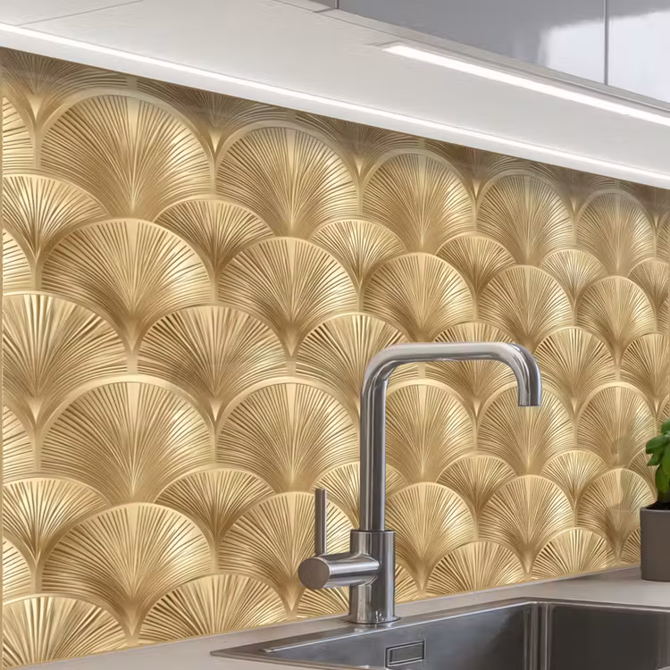 Revestimiento cocina - Patrón - Abanico - Oro — 1