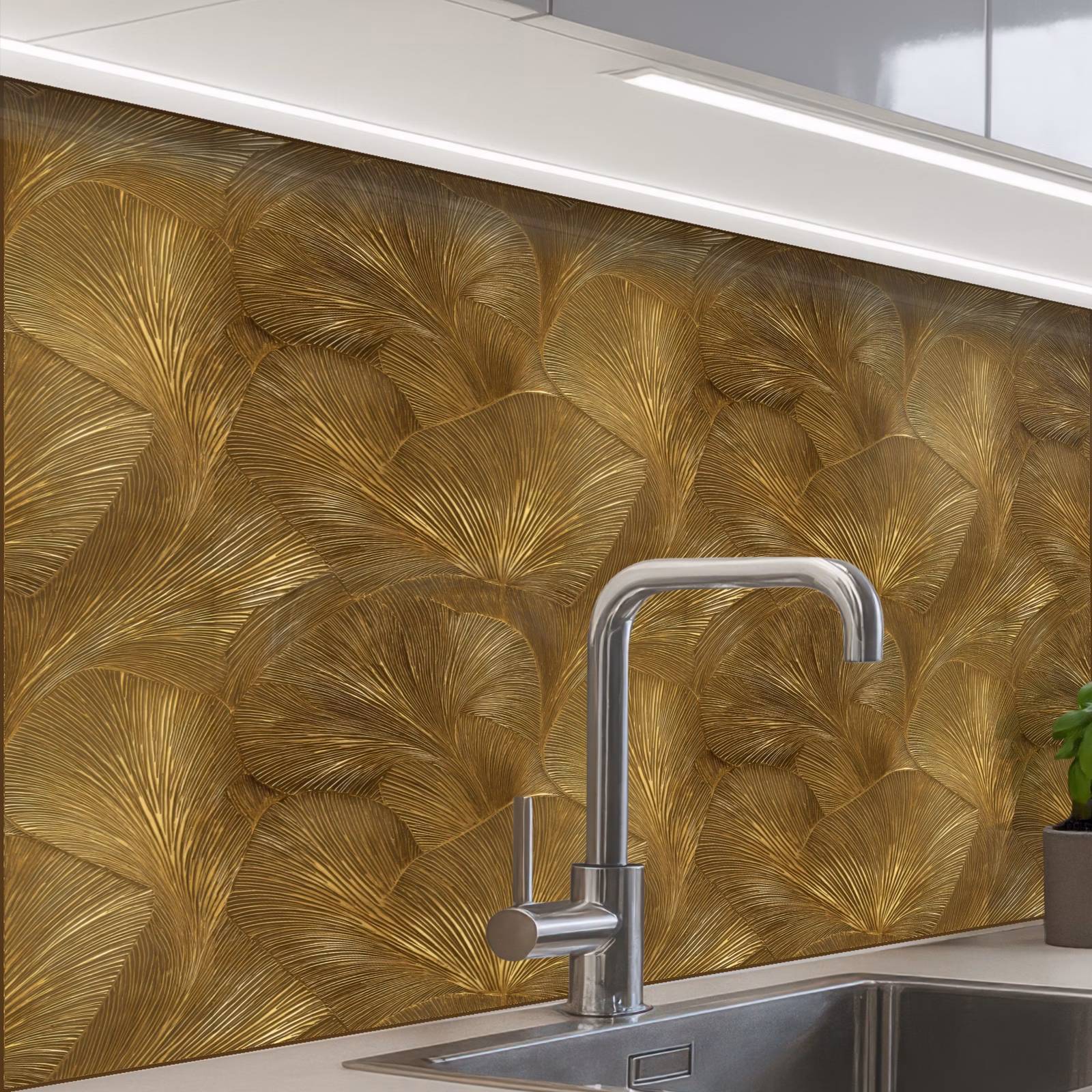 Revestimiento cocina - Ecológico - Líneas - Oro — 1
