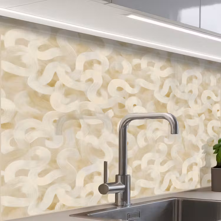 Revestimiento cocina - Abstracto - Líneas - Beige — 1