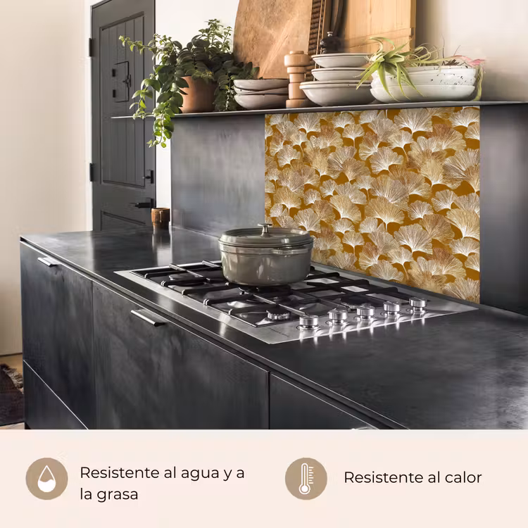 Revestimiento cocina - Ginkgo - Hojas - Oro — 4
