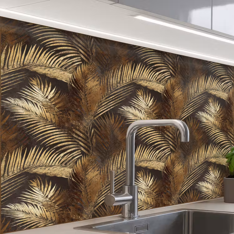 Revestimiento cocina - Tropical - Hojas - Oro — 1