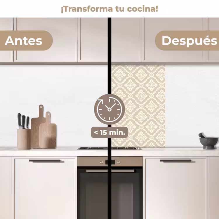 Revestimiento cocina - Floral - Adorno - Beige — 2
