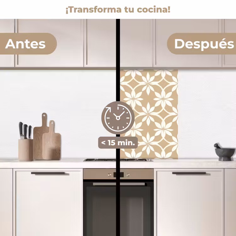 Revestimiento cocina - Flores - Estampado - Beige — 2