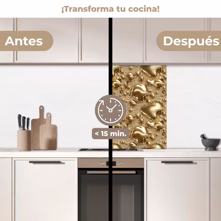 Revestimiento cocina - Gotas - Orgánico - Oro — 2