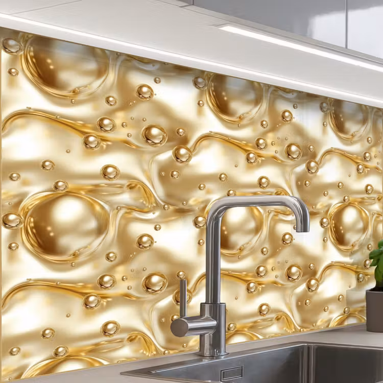 Revestimiento cocina - Líquido - Gotas - Oro — 1