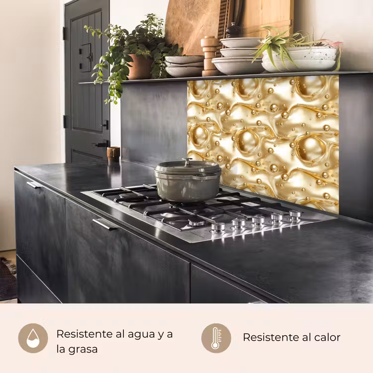 Revestimiento cocina - Líquido - Gotas - Oro — 4