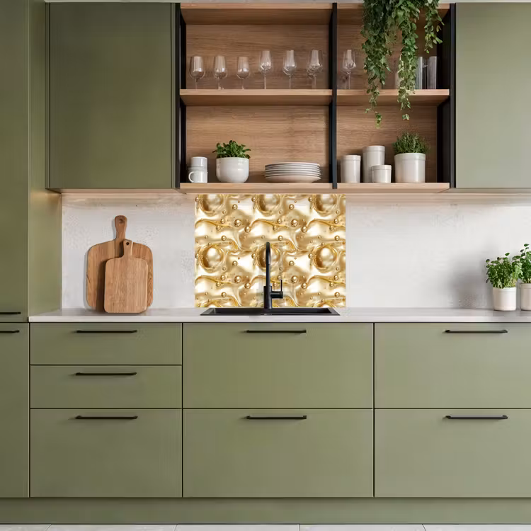Revestimiento cocina - Líquido - Gotas - Oro — 7