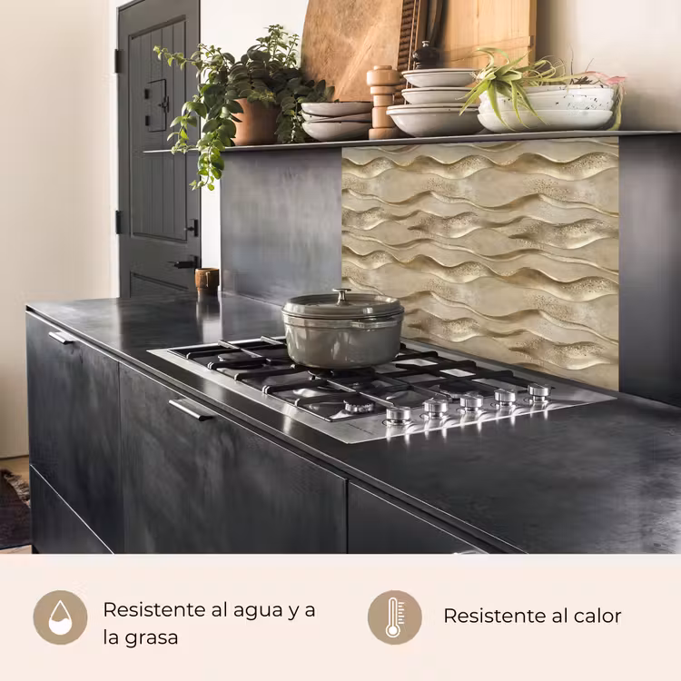 Revestimiento cocina - Ondas - Patrón - Oro — 4