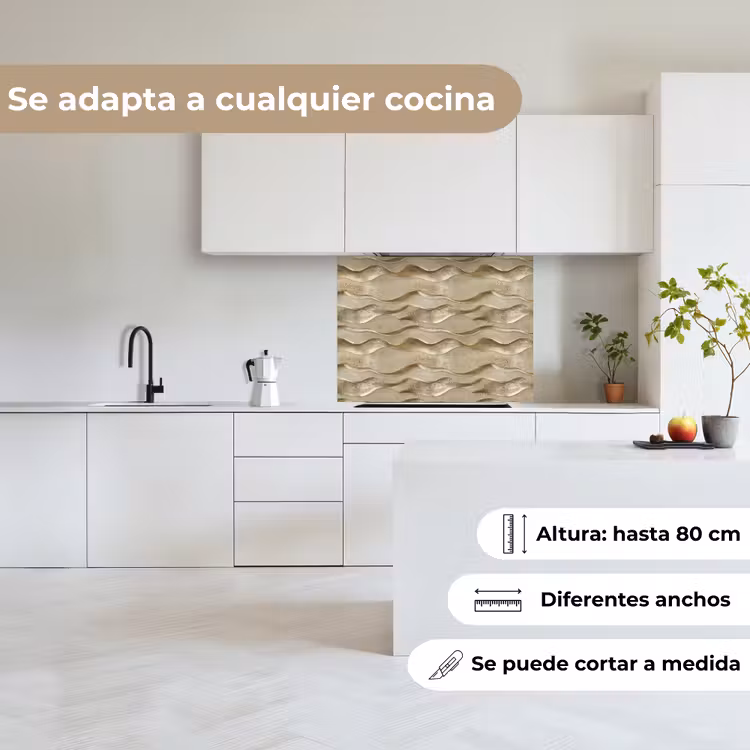 Revestimiento cocina - Ondas - Patrón - Oro — 6