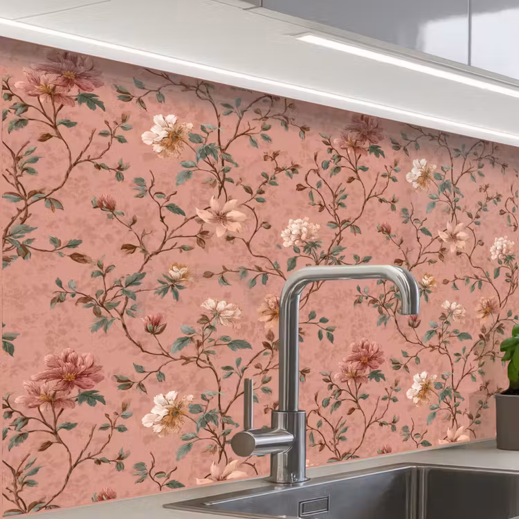 Revestimiento cocina - Botánico - Flores - Rosa — 1